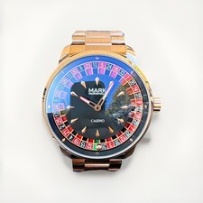 MARK FAIRWHALE Stainless Steel Roulette Dial Rotatable Luminous Quartz Watch