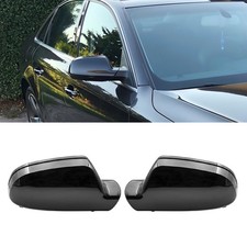 Pair Gloss Black Door Wing Mirror Cover Cap Casing For Audi A3 8P A4 B8 A5 Coupe