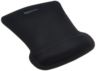 Amazon Basics Ergonomic Mouse Pad with Wrist 10.1L x 8.1W inches, Black