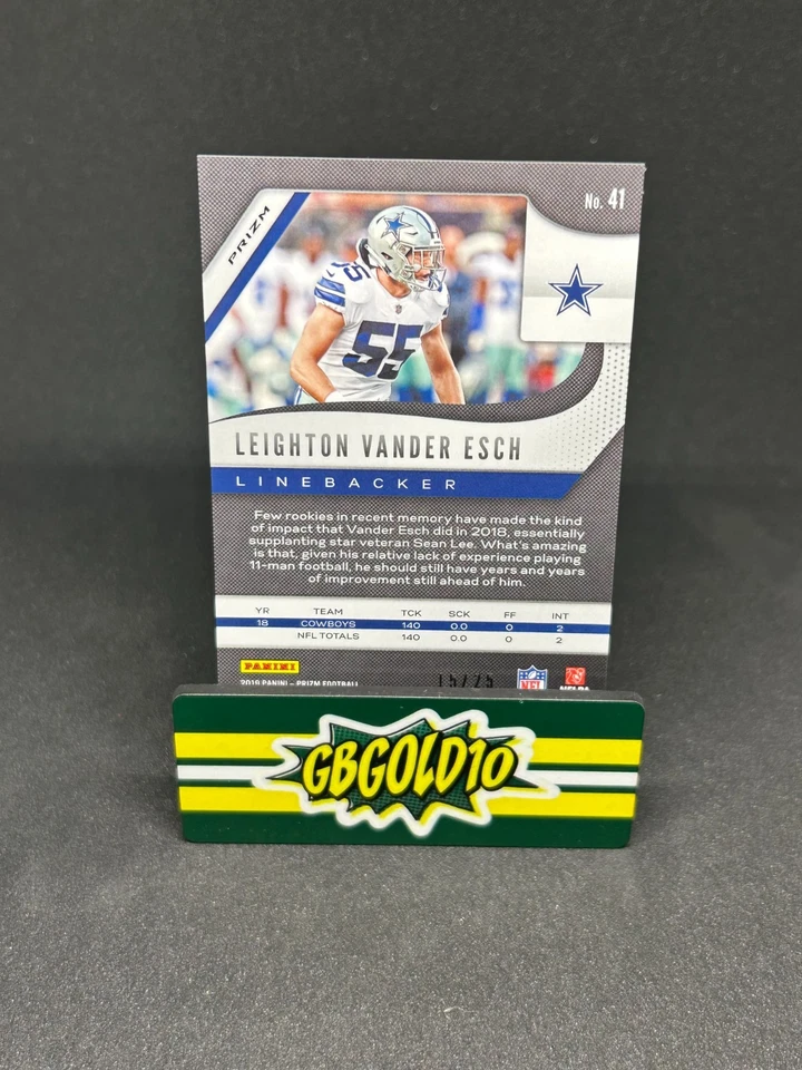 2019 Panini Prizm - Leighton Vander Esch #41 Camo Prizm /25 - Image 2 of 2