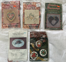5 Vintage Silk Ribbon Embroidery Kits Creative Beginnings Christmas Floral