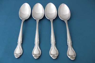 International Lyon QUEEN'S FANCY Place Oval Soup Spoons (Set of 4) LIGHT Use 7''
