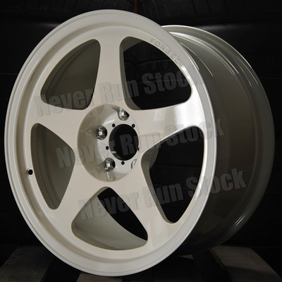 18.5LBS R6061 18x8.5 5x108 +35 CHAMPIONSHIP WHITE 5 SPOKES FORGED
