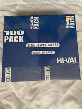 New HI-VAL 100 pack CD Slim Jewel Cases Single 1 Disc Free Shipping