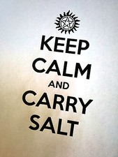 Supernatural Keep Calm and Carry Salt Vinyl Die Cut Car Laptop Decal Sticker Hot