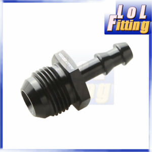 AN-8 8AN AN8 To 8mm Barb Straight Fitting Fuel Line Aluminum Alloy Black