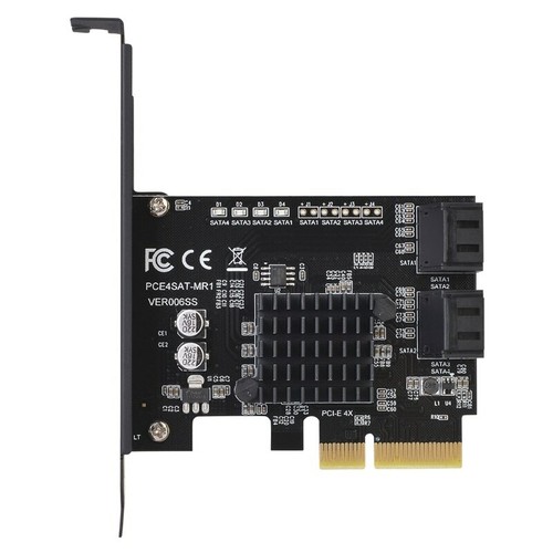 PCI Express x4 to 4Ports SATA 3.0 PCI-E Expansion Card Marvell 88SE9230 Chipset - Picture 4 of 8