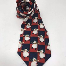 Hallmark Christmas Holiday Tie Dancing Snowman Silk Necktie Made in USA