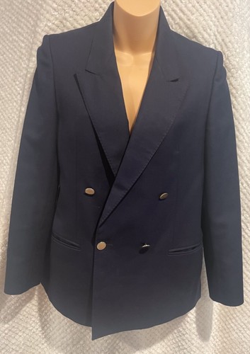 100% Wool Double Breasted Jacket Size 