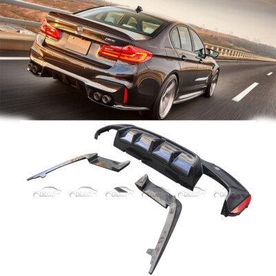Carbon Fiber For 2018-22 BMW F90 M5 3D Style Rear Bumper Diffuser Lower valance