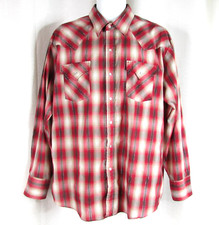 Vintage Ely Cattleman Pearl Snap Western Shirt Men's Size XL Silver Thread FLAW