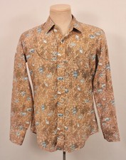 Men's VTG 80s Brown Blue Animal Print Levi's Western Shirt Sz M 1980s