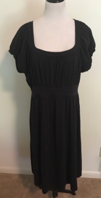 MOTTO Loose Fitting DRESS L Large QVC Black Empire Womens Versatile Short  Sleeve | eBay