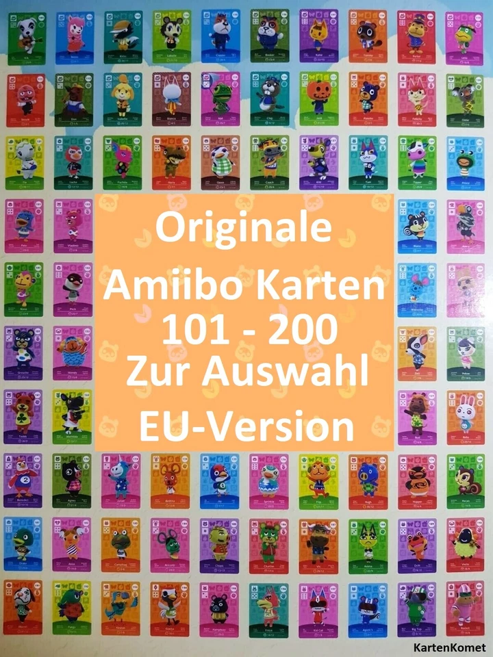 Animal Crossing Originale Amiibo Karten Serie 2 Auswahl Nr 101-200 EU-Version