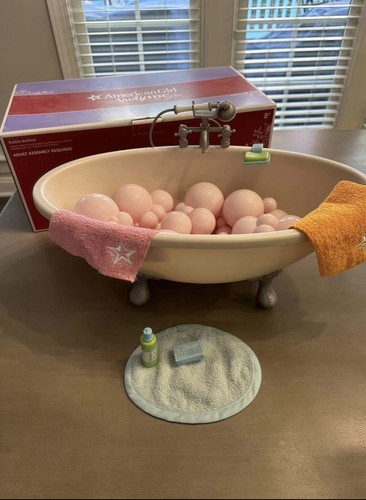 American Girl Schaum Badewanne Set für 18 Zoll Puppen EUC, Box enthalten
