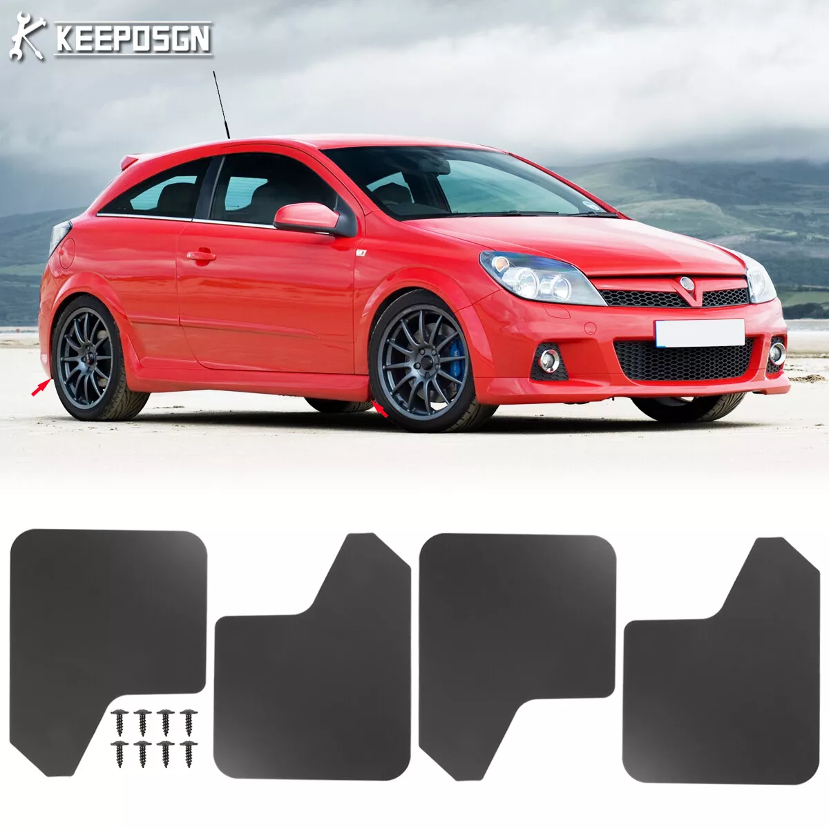 For Vauxhall Astra Corsa Vectra Insignia 4PCS Mud Flaps Splash Guards Mudguard