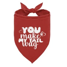 You Make My Tail Wag Dog Bandana Red Pet Triangle Scarf Cute Dog Bandana for ...