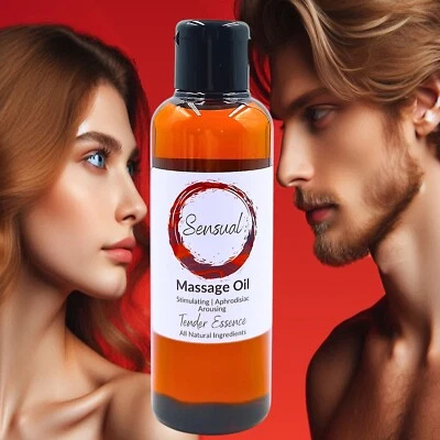 TENDER ESSENCE Sensual Massage Oil Blend, Erotic Aphrodisiac Romantic. Pure Natural Oils.