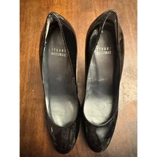 Stuart Weitzman Platswoon black patent leather platform high pumps women's 9.5