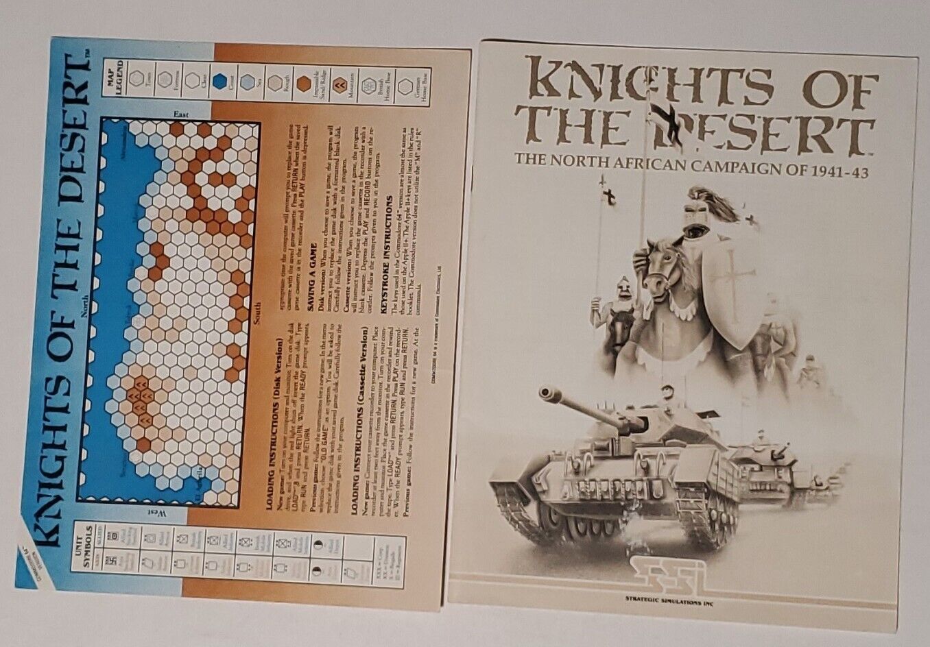 1981 Knights of the Desert North Africa 1941 Commodore 64 Manual & Loading ONLY