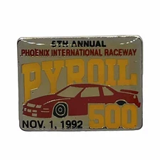 1992 Pyroil 500 Phoenix International Raceway NASCAR Race Enamel Lapel Hat Pin