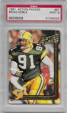 1991 Brian Noble PSA 9 MINT Action Packed #87  Green Bay Packers