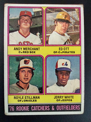 1976 Topps #594 Rookie Catchers & Outfielders Merchant Ott Stillman Surface Wear