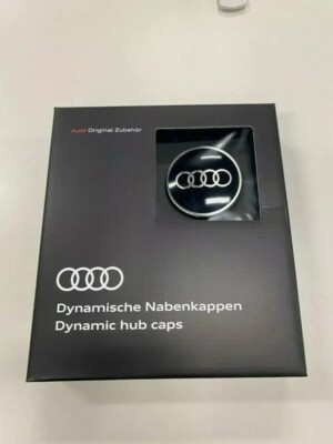 Original Audi Dynamic Center Wheel Hub Caps 4pcs Audi Rings