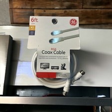 GE 33602 6' RG6 Coax Cable, White