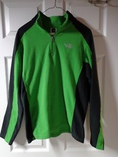 THE NORTH FACE  BOYS XL 18/20 GREEN BLACK FLEECE PULLOVER ZIP UP
