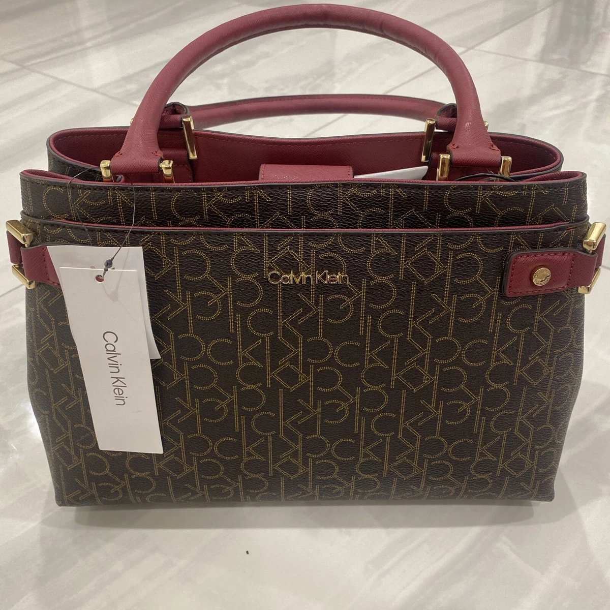 Calvin klein signature satchel new arrivals
