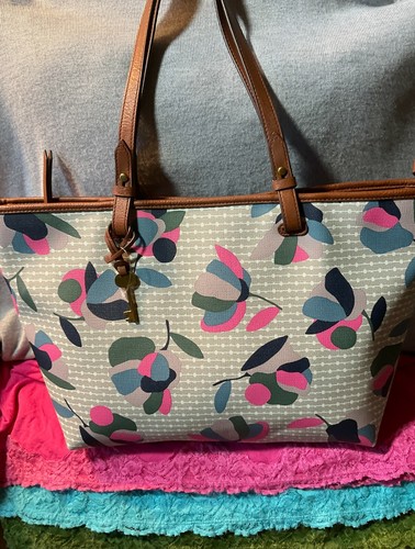 Floral Coated Canvas Leather Trim 