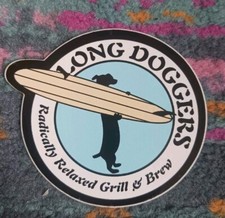 Long Doggers Sticker Radically Relaxed Grill & Brew Florida Surf Dog Dachshund 
