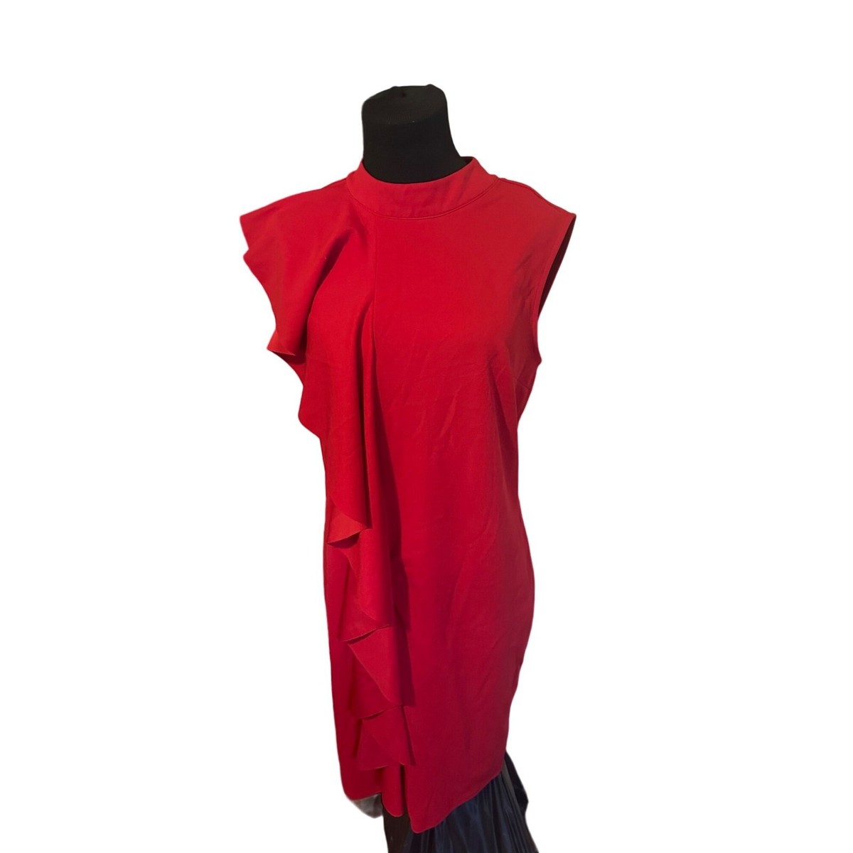 cato red dress CATO Dress Women's Red Orange Brown Size 12 Twist Front 3/4 Sleeve Stretch