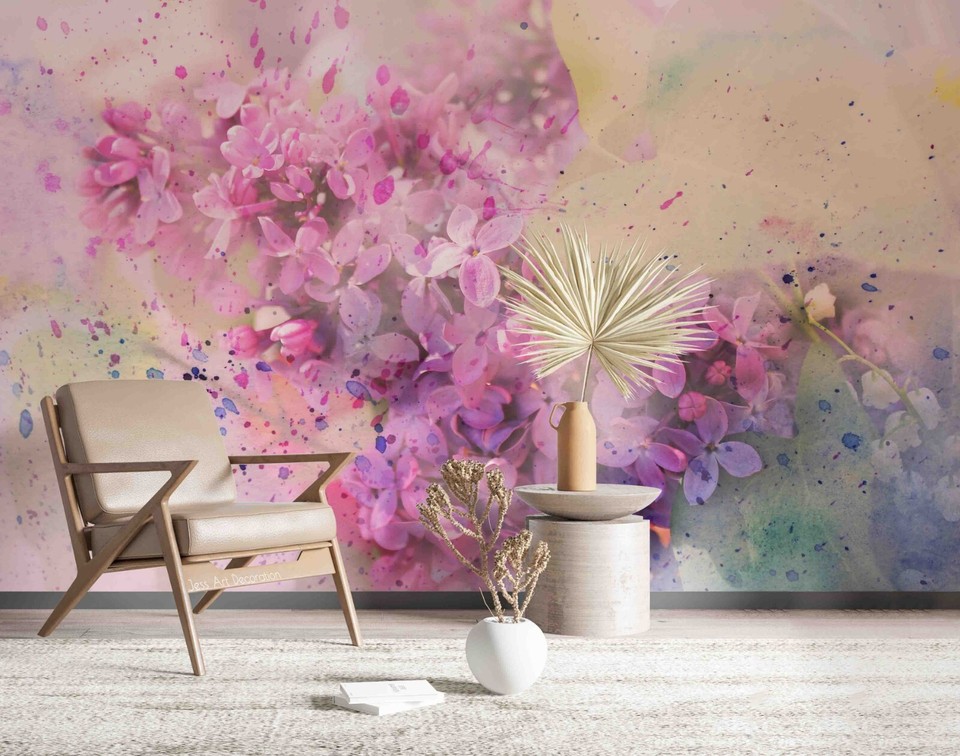 3D Flower Pink Floral Wallpaper Wall Murals Removable Wallpaper 2 eBay