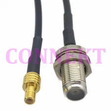 F TV female nut to SMB male straight crimp RG174 cable jumper pigtail 15cm