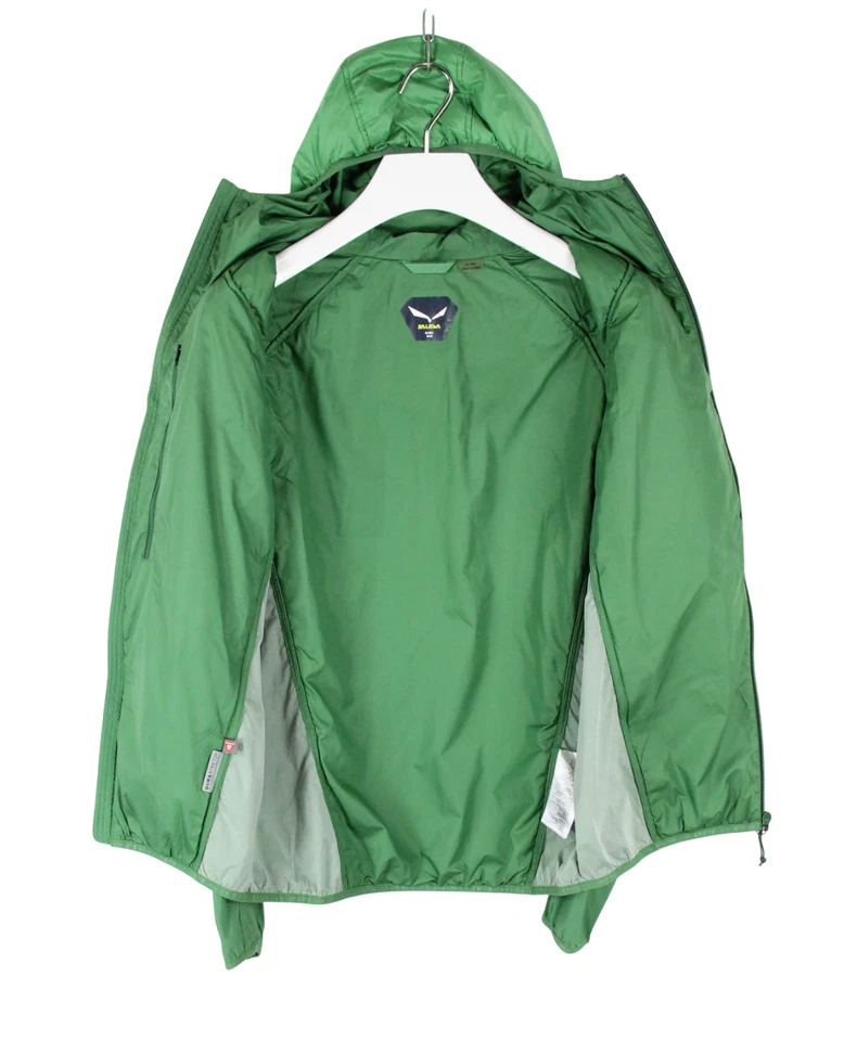 SALEWA Ortles Hybrid Jacket Men's MEDIUM Green Full Zip Hooded Logo Lightweight - Image 4 of 4