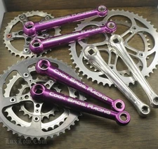 Vintage Cook Bros. Racing Mountain Bike CRANKS 175mm Purple MTB Cruiser Bicycle