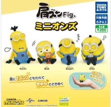 Minions Gacha Shoulder Figure complete 4 set Capsule Toy Stuart Bob JAPAN JP