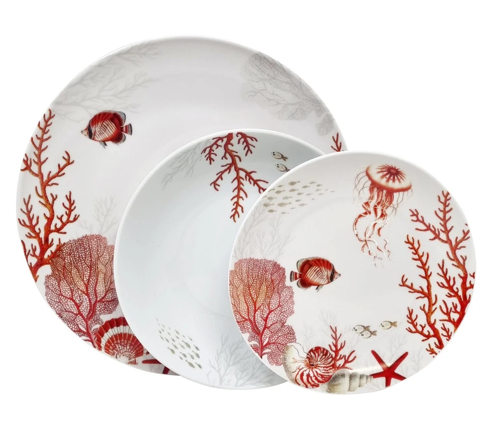 Kombiservice Tellerset 18tlg. Maritim REEF Korallen Porzellan EASY LIFE
