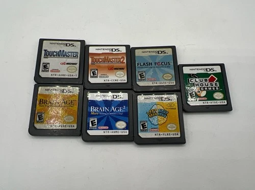 Lot of 7 Nintendo DS Games Brain Age Touch Master, Left Right Flash Focus…