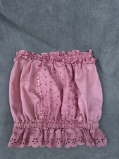 Vtg Pink Eyelt Tube Top Cottagecore 70s XS/S