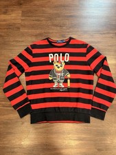 Polo Ralph Lauren Men s Medium Polo Bear Stripped Sweater VTG Rare