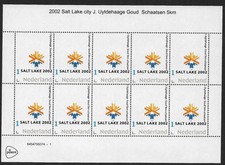 Netherlands   Olympics 2002-1 J Uytenhaage 5k  Salt Lake sheet goldwinner mnh  u