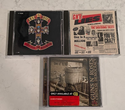 Guns N Roses 3 CD Lot Appetite For Destruction, Lies, Chinese Democracy