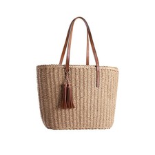Woven Straw Bags for Women Summer Travel Tote Handmade Shoulder Bag