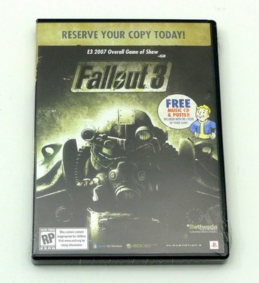 Fallout 3 Pre-Order - With Music CD & Poster - Brand New, Factory Wrapped