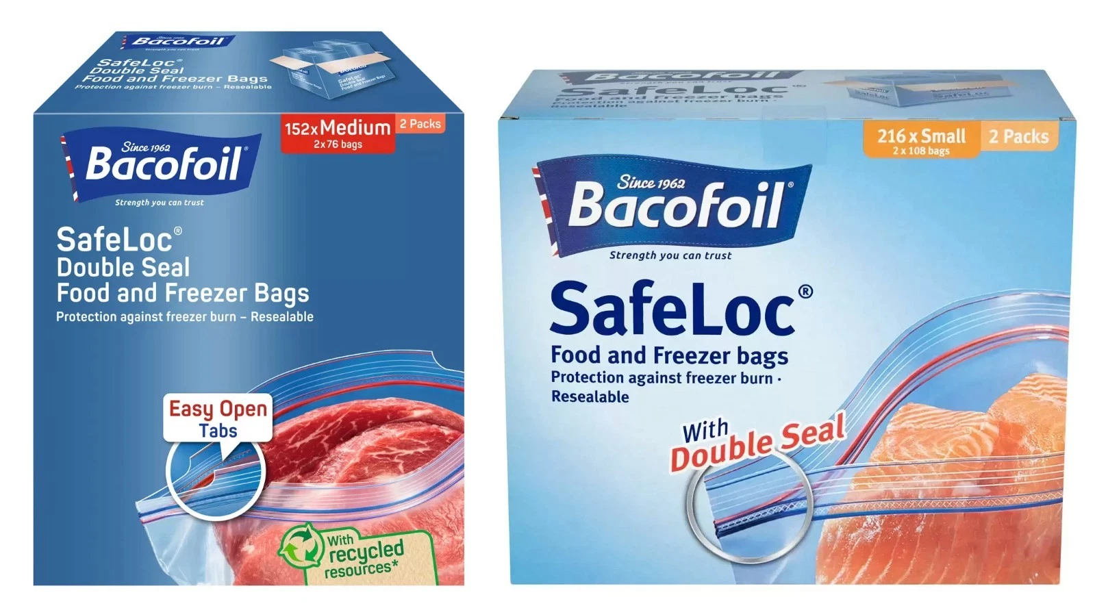 Bacofoil Safeloc Food Freezer Bags Double Seal Resealable Bags Small Medium Bags
Opens in a new wind