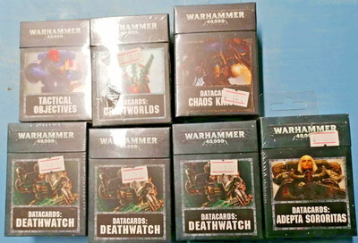 OOP Warhammer 40K 8th Edition Datacards Tacticle Objectives 2019 Konvolut