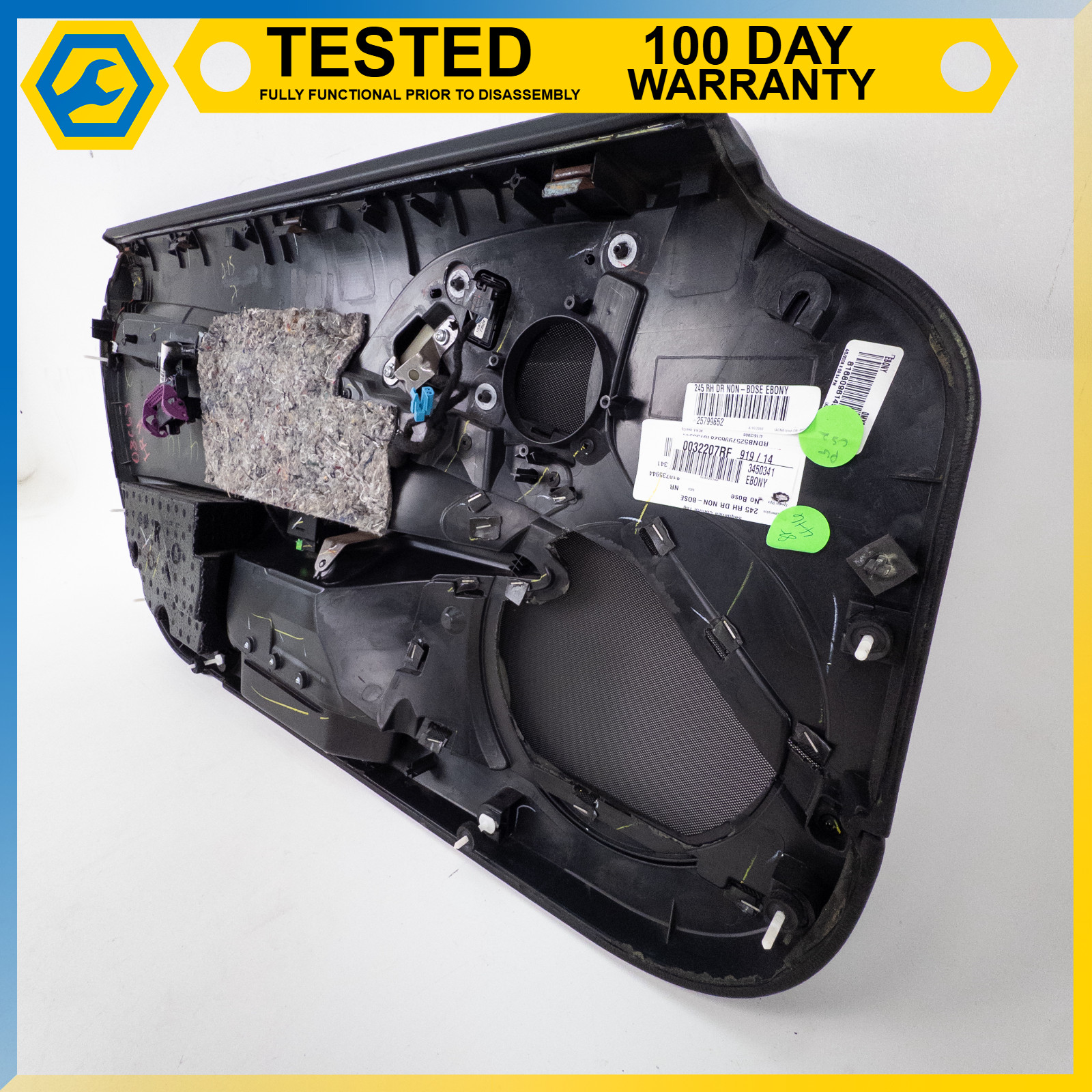 05-13 CHEVROLET CORVETTE C6 FRONT RIGHT SIDE INTERIOR DOOR PANEL BLACK OEM